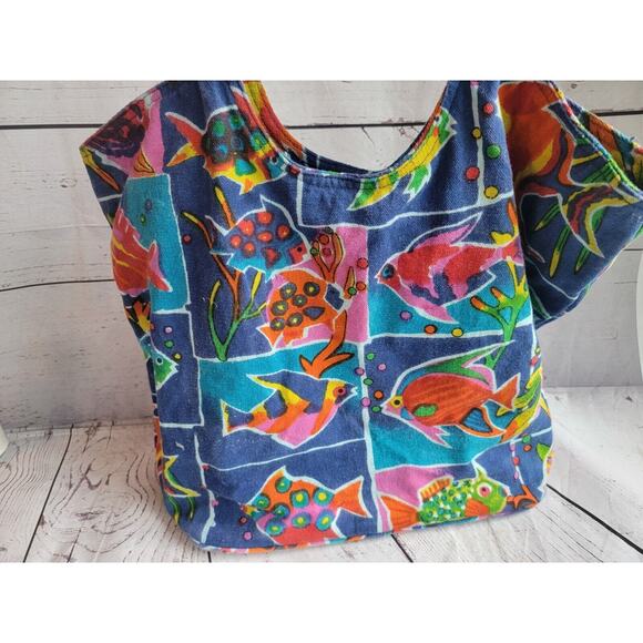St. Thomas Virgin Islands Tropical Fish Purse Tote Bag Summer Print - Picture 8 of 16